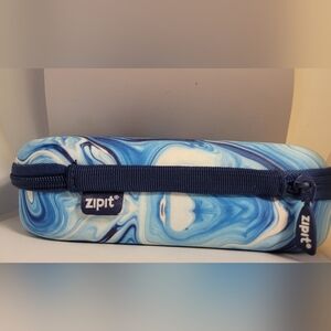 Zipit Blue Marble Hard Shell Pencil Case Zipper Storage Organizer